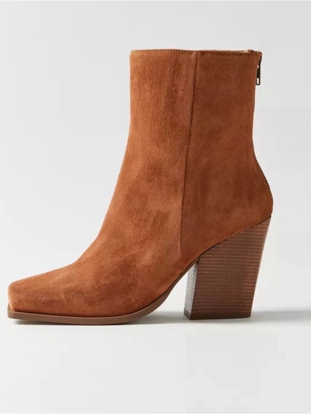 SEYCHELLES Every time You Go Suede Mid-Calf Booties Cognac 8 MSRP $169 NWOB